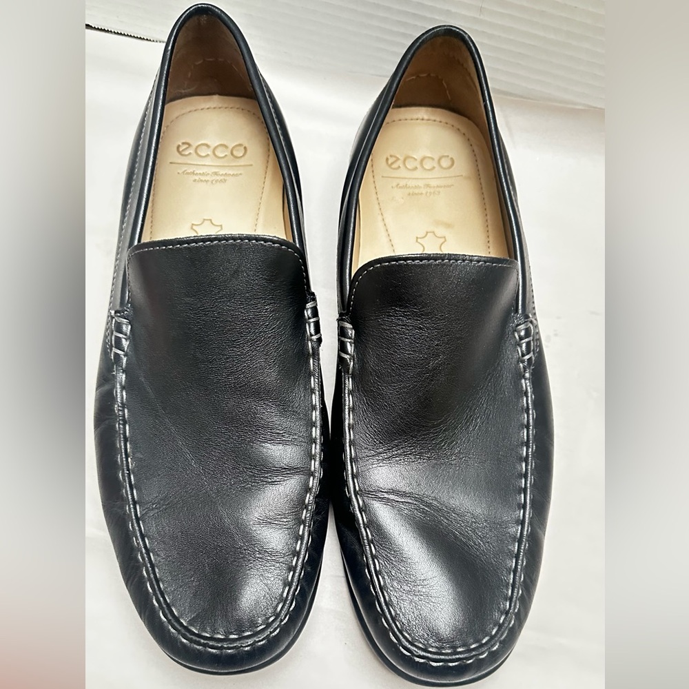 Ecco Black Leather Men's Moccasins Loafers Size 11